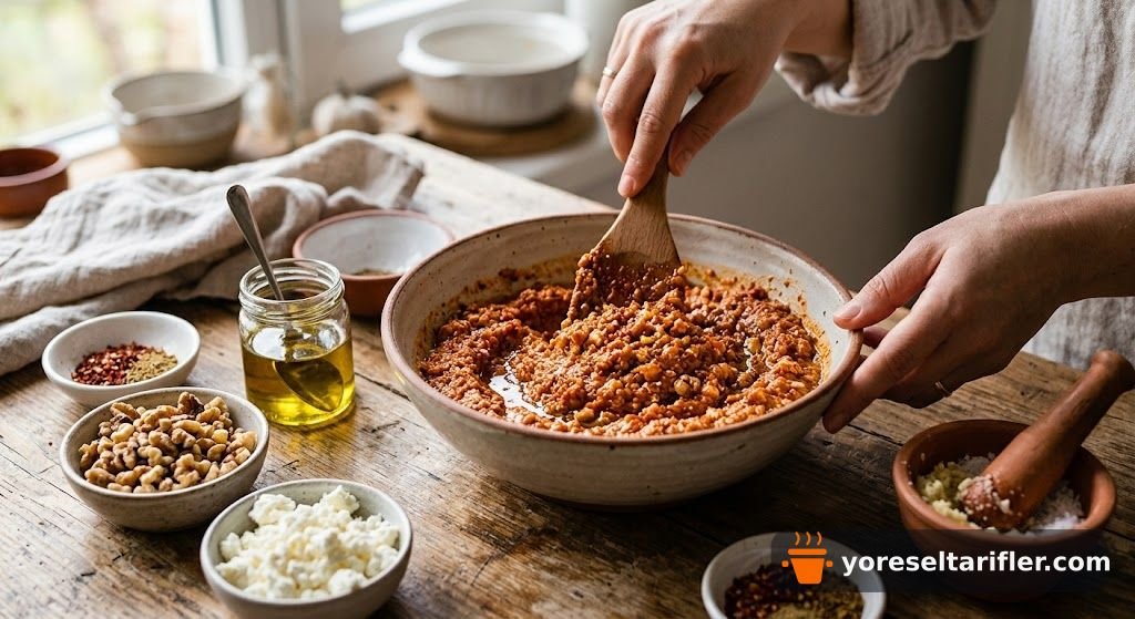 Cevizli ve Peynirli Muhammara Tarifi — Adım 2