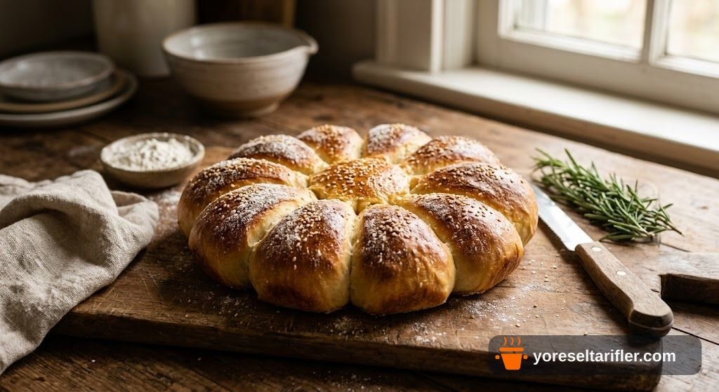 Çiçek Şeklinde Hamur İşi Ekmek Tarifi — Adım 1