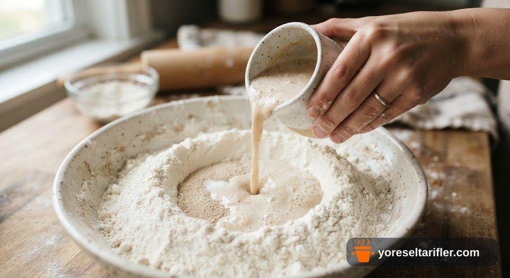 Çiçek Şeklinde Zeytinli Ekmek Tarifi — Adım 3