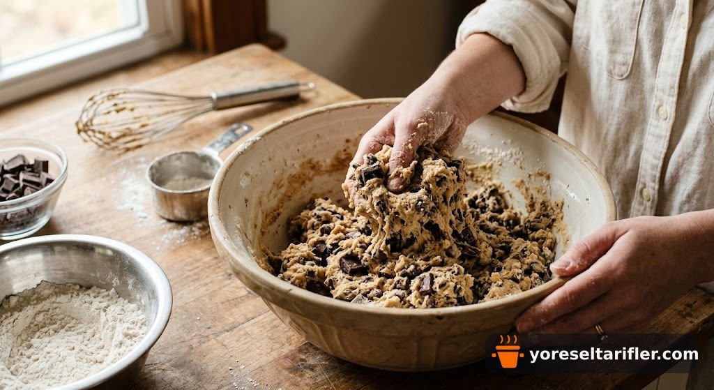 Çikolata Kremalı Dev Cookie Tarifi — Adım 2