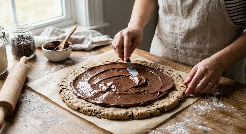 Çikolata Kremalı Dev Cookie Tarifi — Adım 3