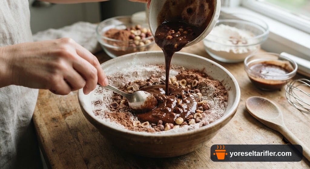 Çikolatalı Fındıklı Mini Kek Tarifi — Adım 3
