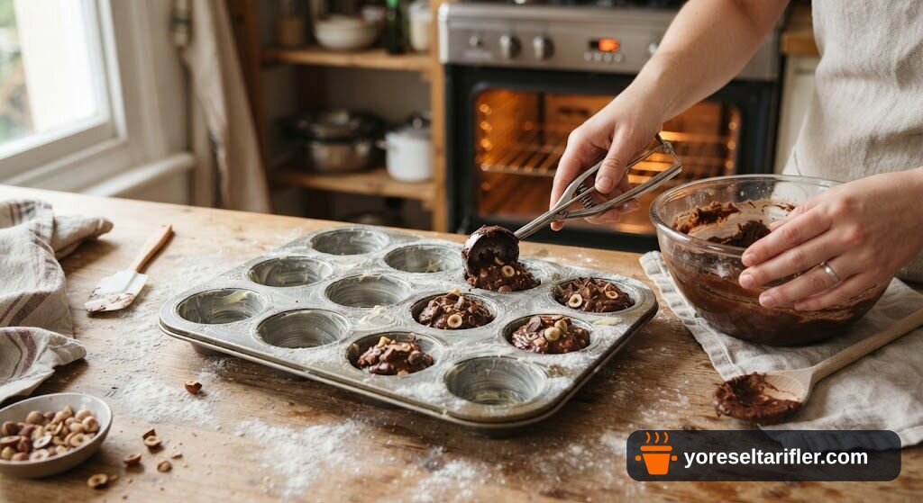 Çikolatalı Fındıklı Mini Kek Tarifi — Adım 4