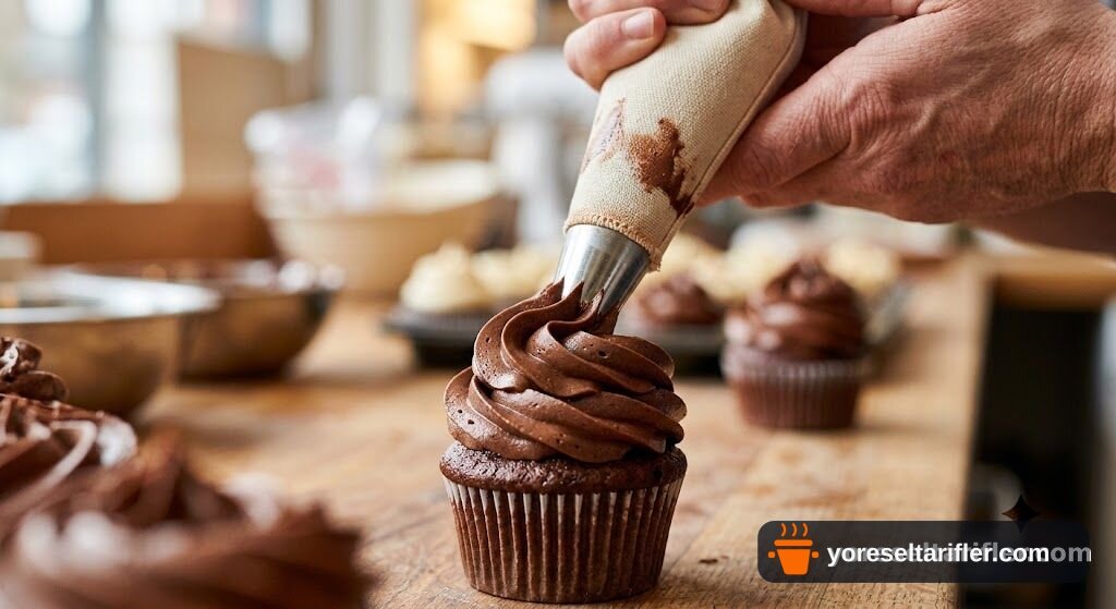 Çikolatalı Tereyağı Kremasıyla Cupcake Tarifi — Adım 8
