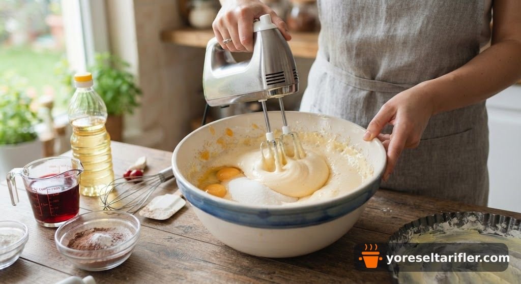 Çikolatalı Vişneli Tart Kek Tarifi — Adım 1