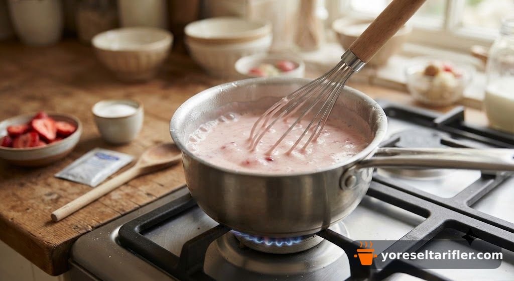 Çilekli Panna Cotta Tarifi — Adım 3