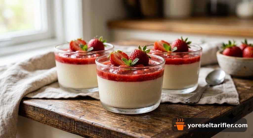 Çilekli Panna Cotta Tarifi — Adım 6