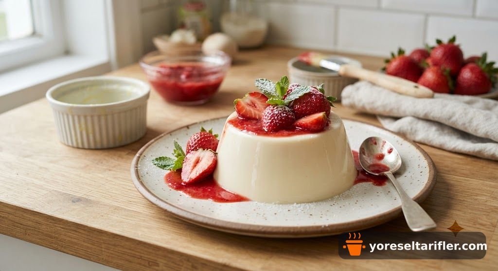 Çilekli Panna Cotta Tarifi — Adım 7