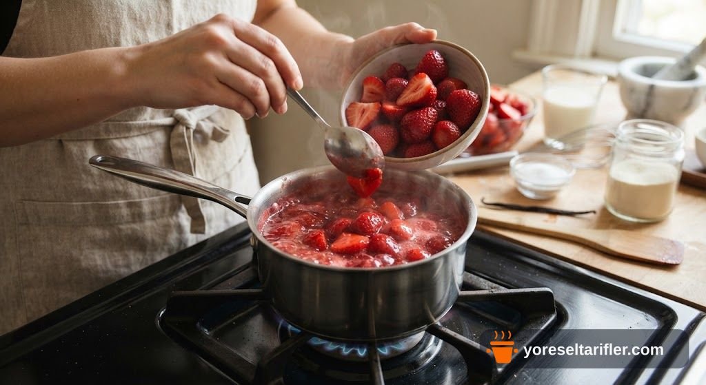 Çilekli Panna Cotta Tarifi — Adım 9