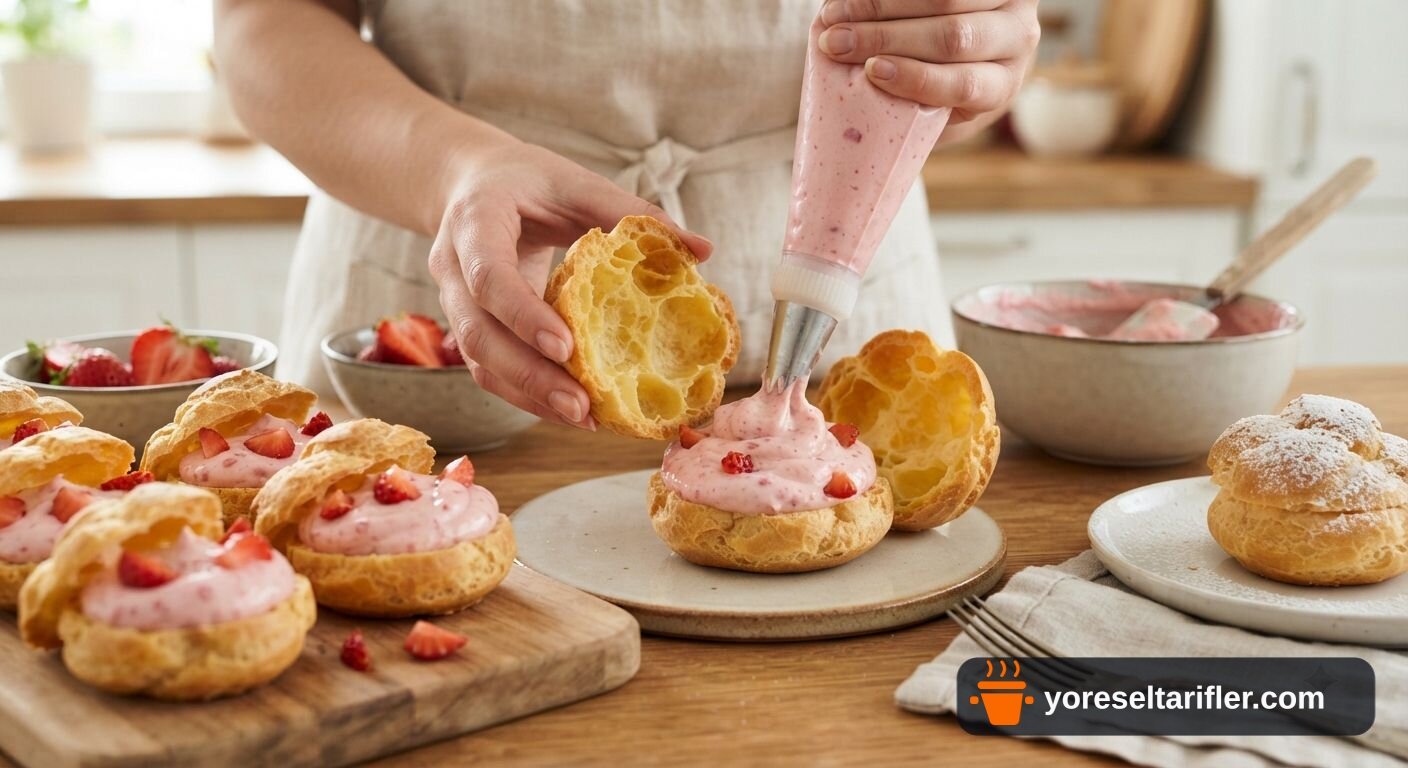 Çilekli Profiterol Tarifi — Adım 12