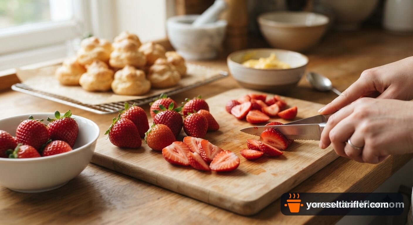 Çilekli Profiterol Tarifi — Adım 13