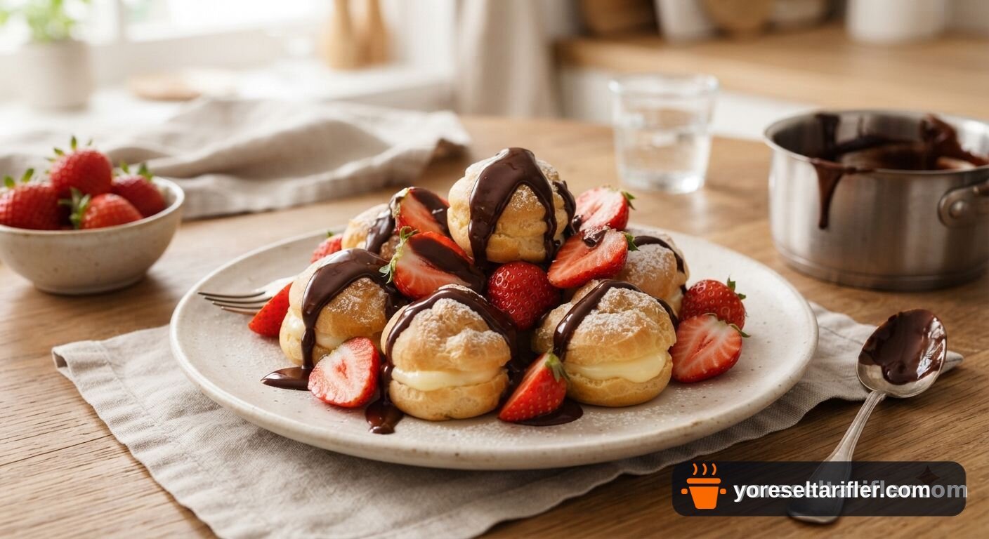 Çilekli Profiterol Tarifi — Adım 14