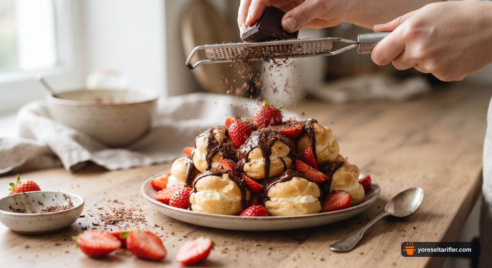 Çilekli Profiterol Tarifi — Adım 15