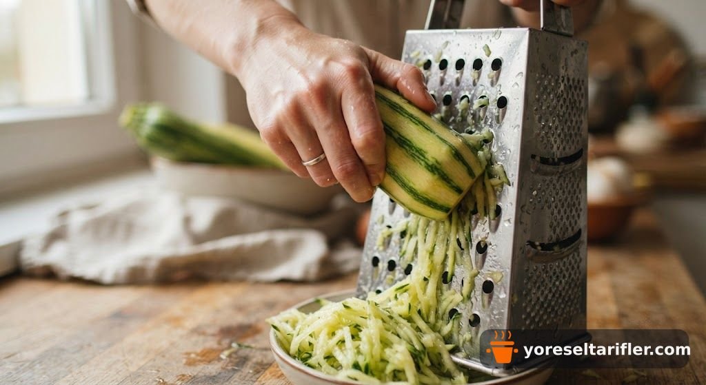 Çıtır Dışlı Susamlı Kabak Omlet Tarifi — Adım 1