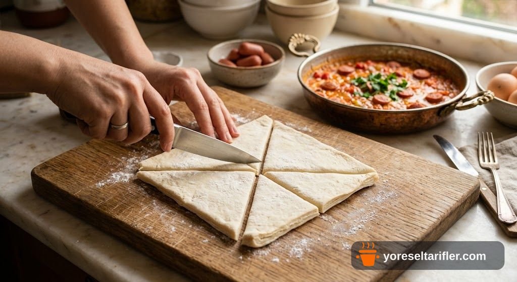 Çıtır Milföy Sosisli Menemen Tarifi — Adım 2