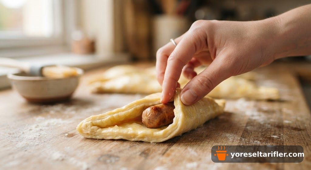 Çıtır Milföy Sosisli Menemen Tarifi — Adım 3