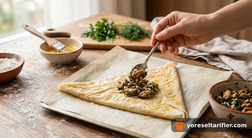 Çıtır Üçgen Midye Böreği Tarifi — Adım 6