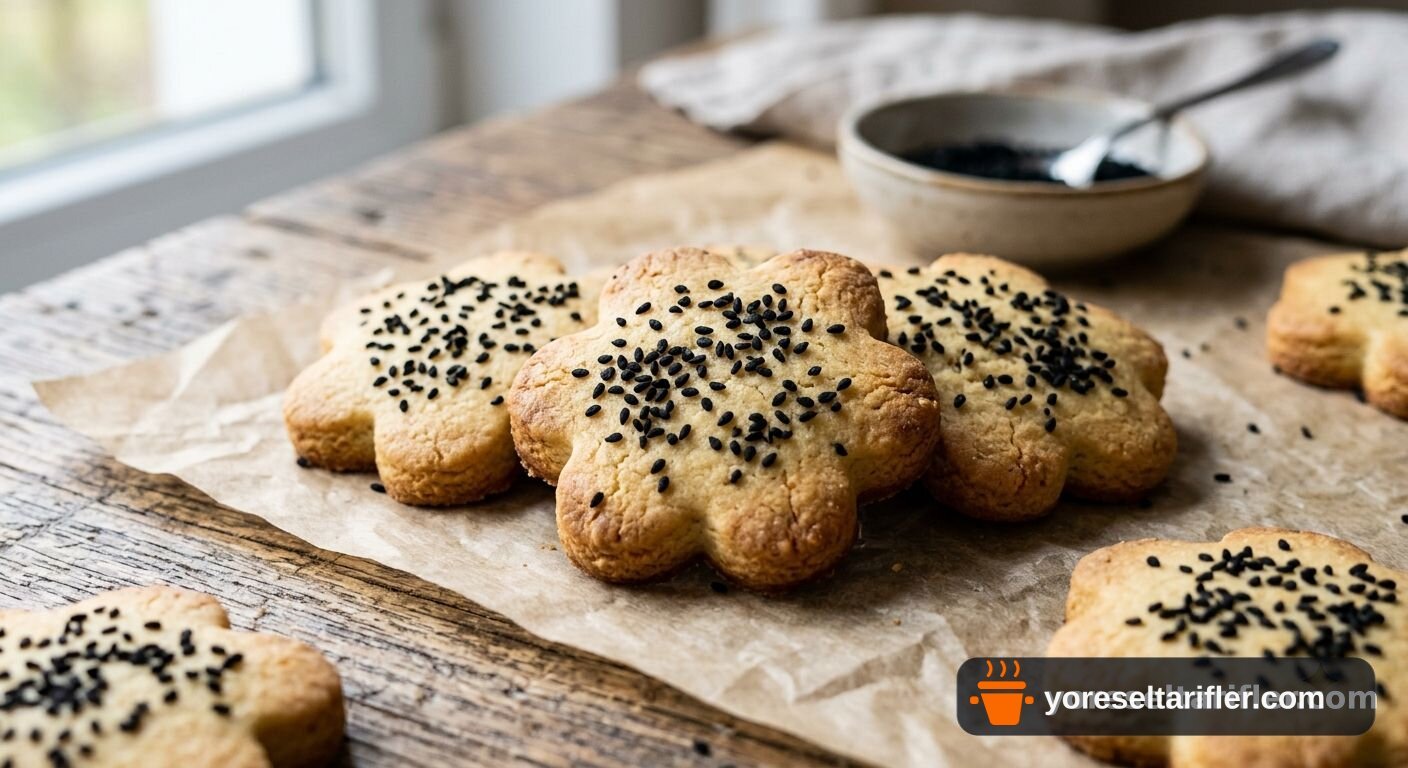 Çörek Otlu Çiçek Kurabiye Tarifi — Adım 11