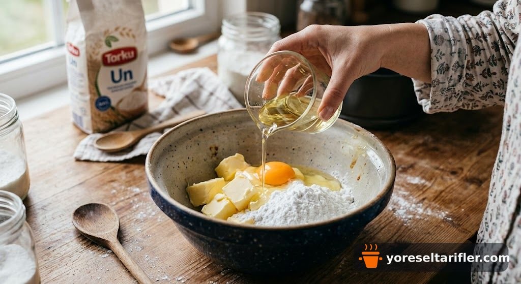 Cornflakes'li Pembeleşen Pişmaniye Kurabiye Tarifi — Adım 1