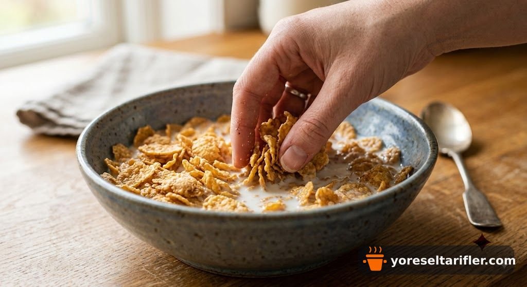 Cornflakes'li Pembeleşen Pişmaniye Kurabiye Tarifi — Adım 8