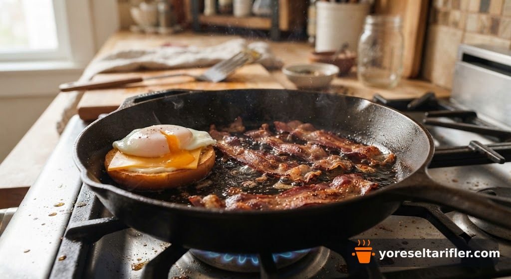 Dana Bacon ve Poşe Yumurtalı Burger Tarifi — Adım 13