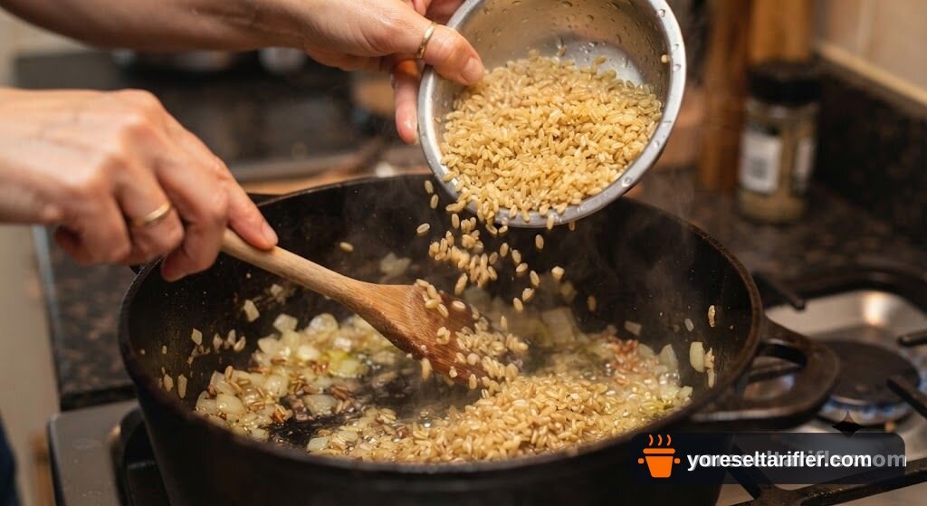 Dana Etli Başbaşı Bulgur Pilavı Tarifi — Adım 4