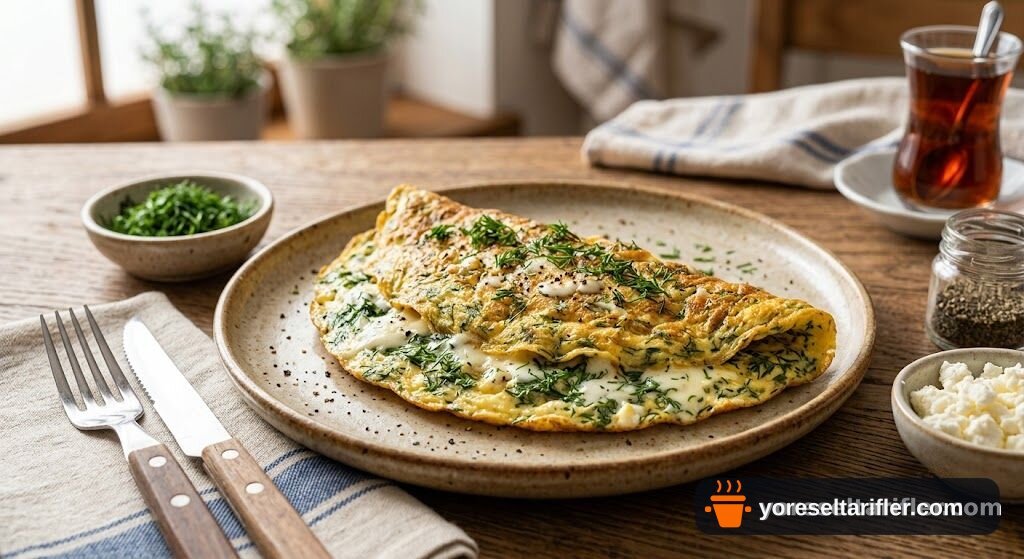 Dereotlu Peynirli Omlet Tarifi — Adım 1