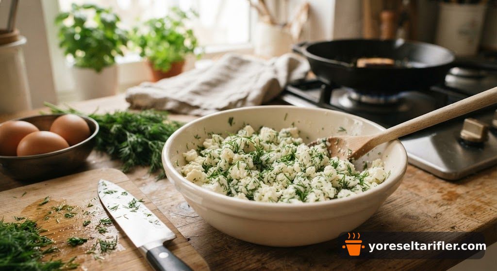 Dereotlu Peynirli Omlet Tarifi — Adım 3