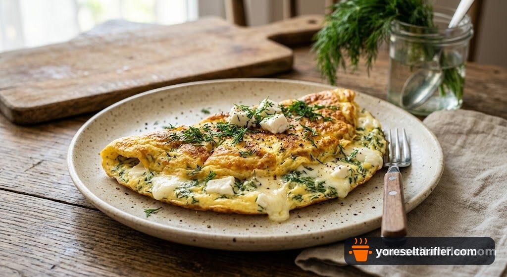 Dereotlu Peynirli Omlet Tarifi — Adım 4