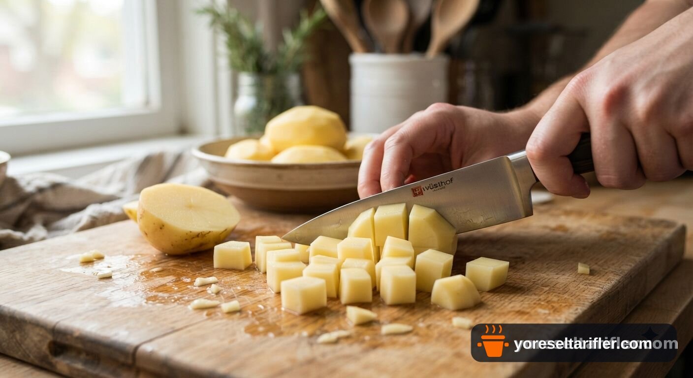 Domates Soslu Fırın Patates Tarifi — Adım 1