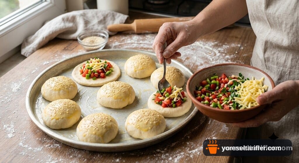 Domatesli Biberli Peynirli Poğaça Tarifi — Adım 5