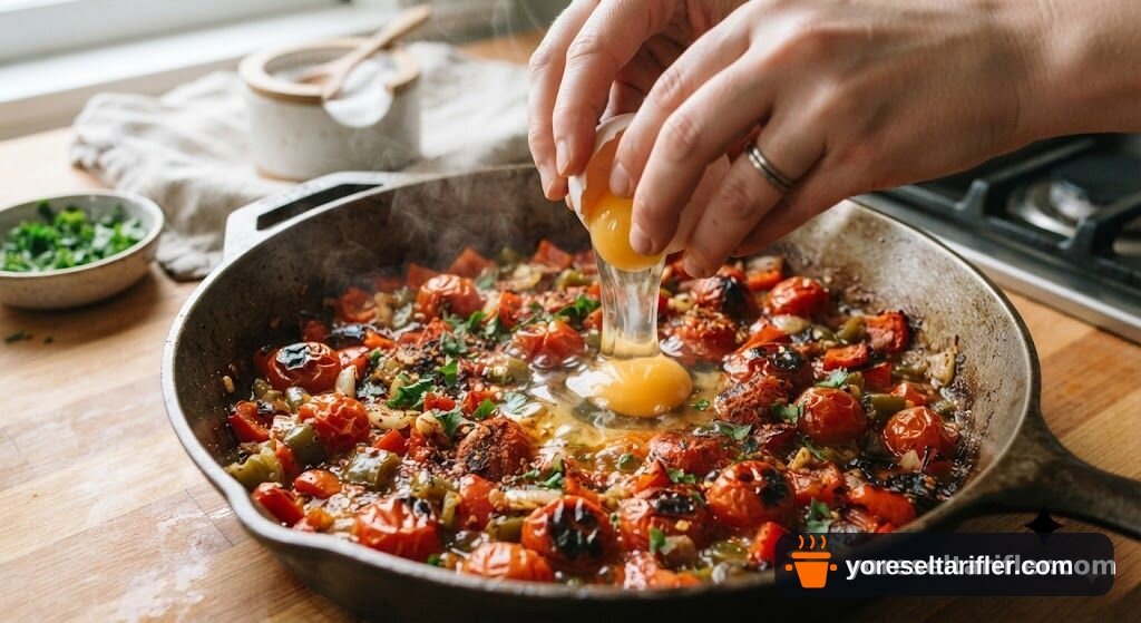 Domatesli Biberli Yumurta Fırında Tarifi — Adım 4