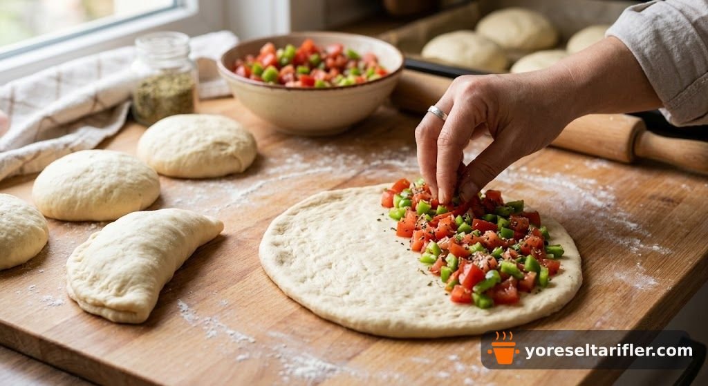 Domatesli Biberli Yumuşak Poğaça Tarifi — Adım 12