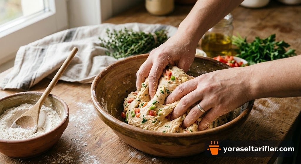 Domatesli Biberli Yumuşak Poğaça Tarifi — Adım 2