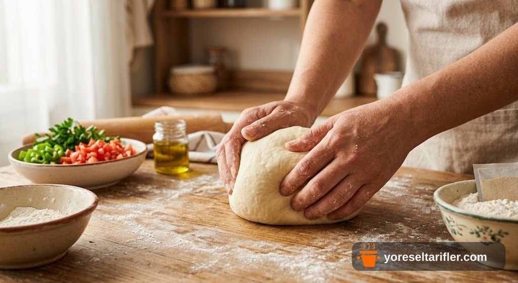 Domatesli Biberli Yumuşak Poğaça Tarifi — Adım 3