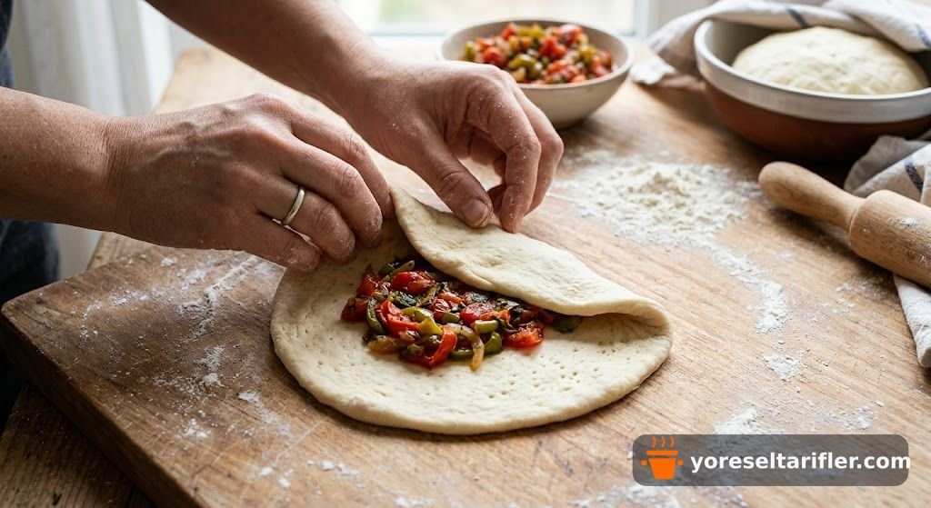 Domatesli Biberli Yumuşak Poğaça Tarifi — Adım 7
