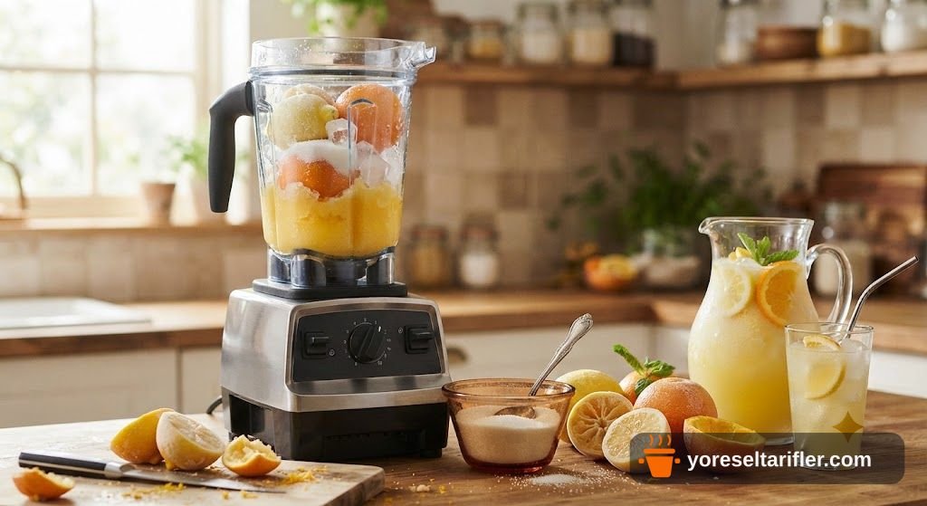 Dondurulmuş Limon ve Portakal Limonatası Tarifi — Adım 7