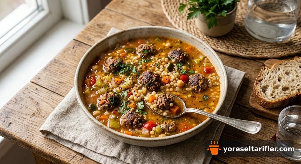 Doyurucu Köfteli Kuskuslu Sebze Çorbası Tarifi — Adım 4