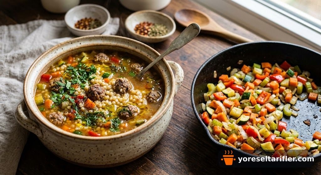 Doyurucu Köfteli Kuskuslu Sebze Çorbası Tarifi — Adım 5