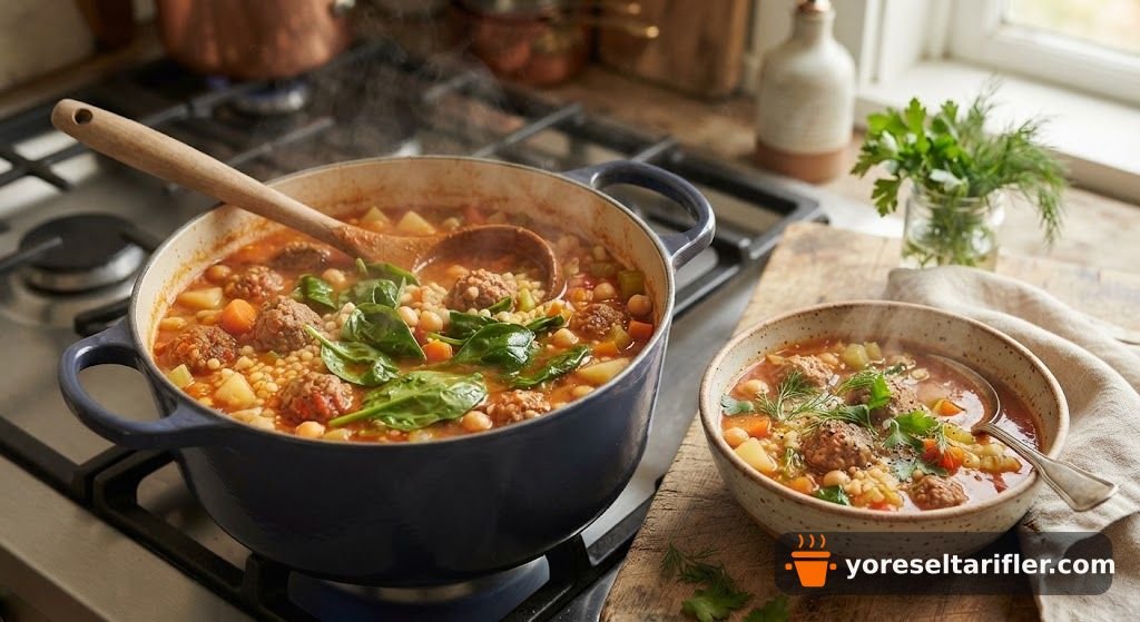 Doyurucu Köfteli Kuskuslu Sebze Çorbası Tarifi — Adım 9