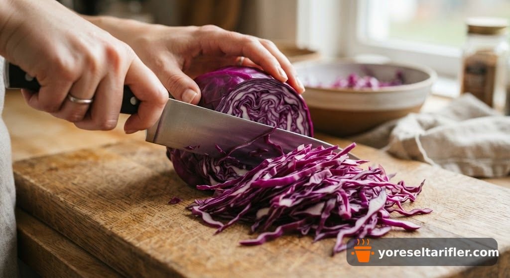 Doyurucu Mor Lahanalı Patates Salatası Tarifi — Adım 1