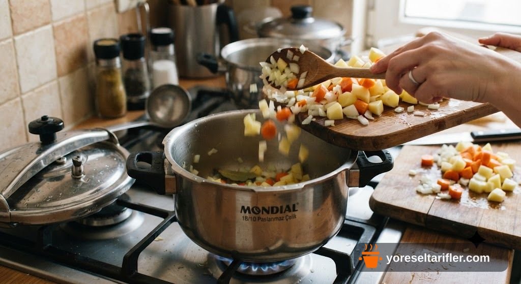 Düdüklüde Kırmızı Mercimek Çorbası Tarifi — Adım 1