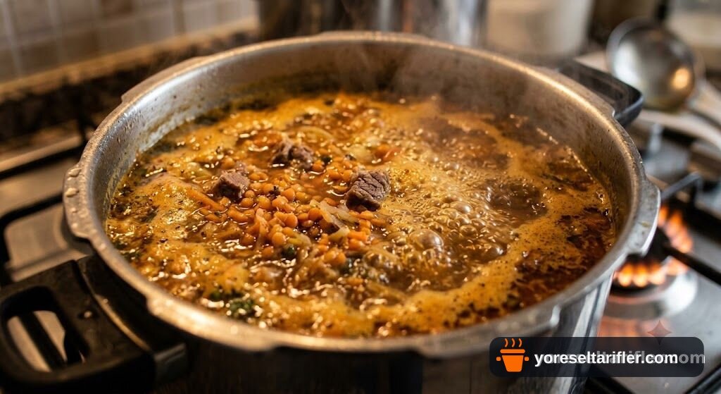 Düdüklüde Kırmızı Mercimekli Ezogelin Çorbası Tarifi — Adım 4