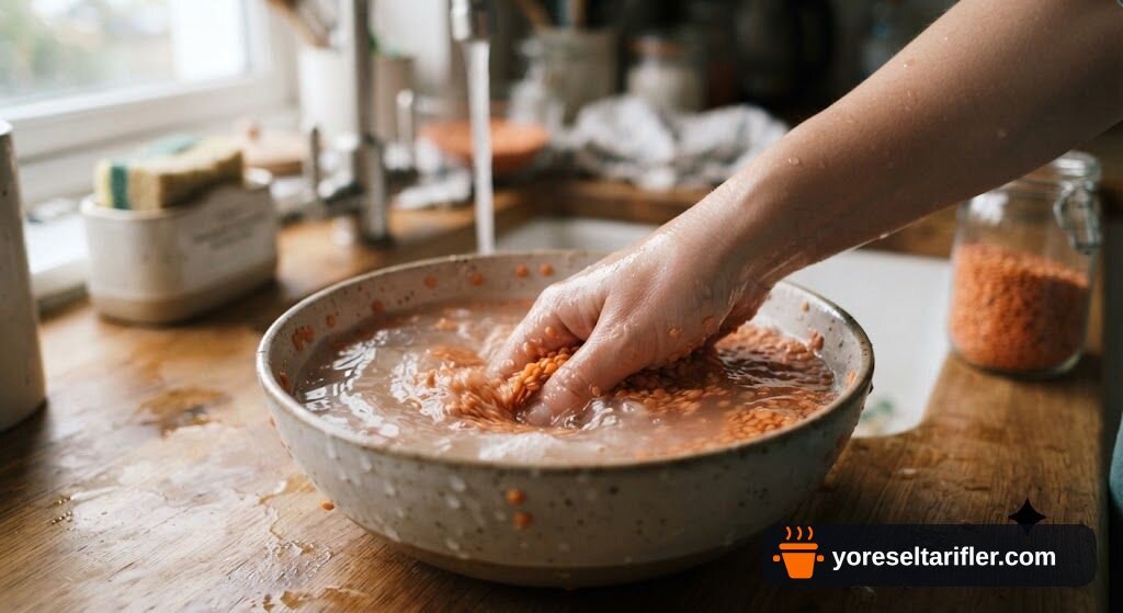 Düdüklüde Kolay Mercimek Çorbası Tarifi — Adım 1