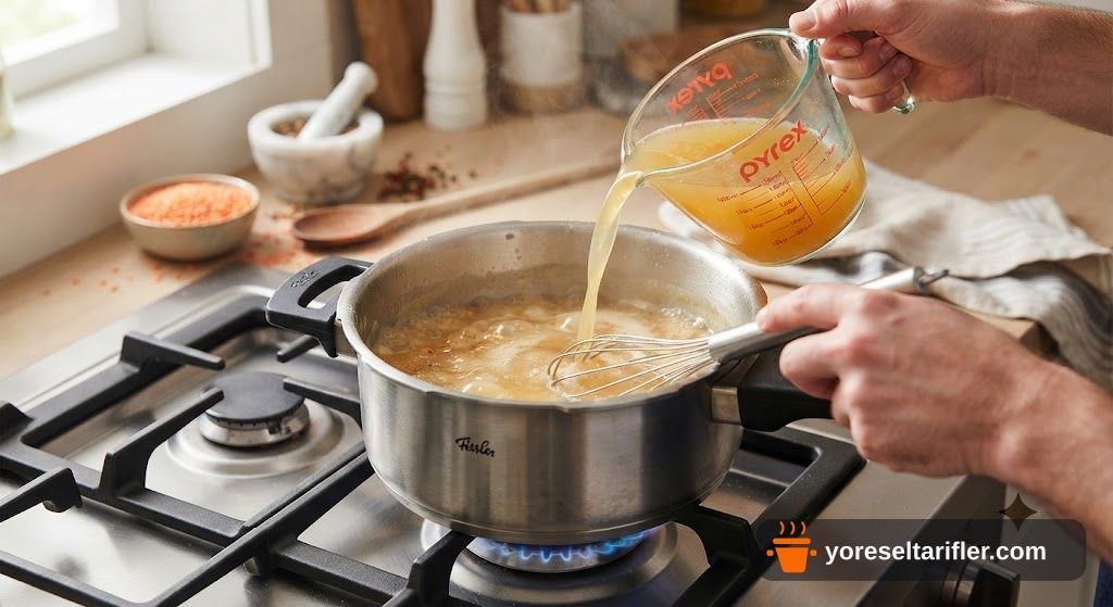 Düdüklüde Süzme Kırmızı Mercimek Çorbası Tarifi — Adım 5