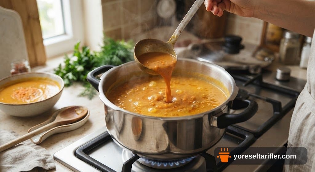 Düdüklüde Süzme Kırmızı Mercimek Çorbası Tarifi — Adım 6