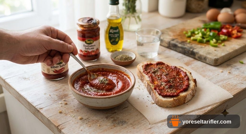 Ekmek Üstü Biberli Yumurtalı Pizza Tarifi — Adım 1