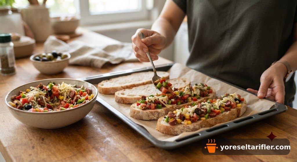Ekmek Üzeri Pizza Tarifi — Adım 4