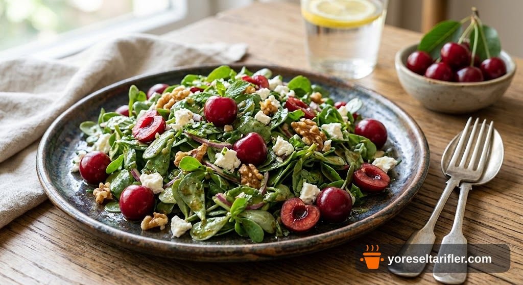 Ekşi Vişneli Semizotu Salatası Tarifi — Adım 3
