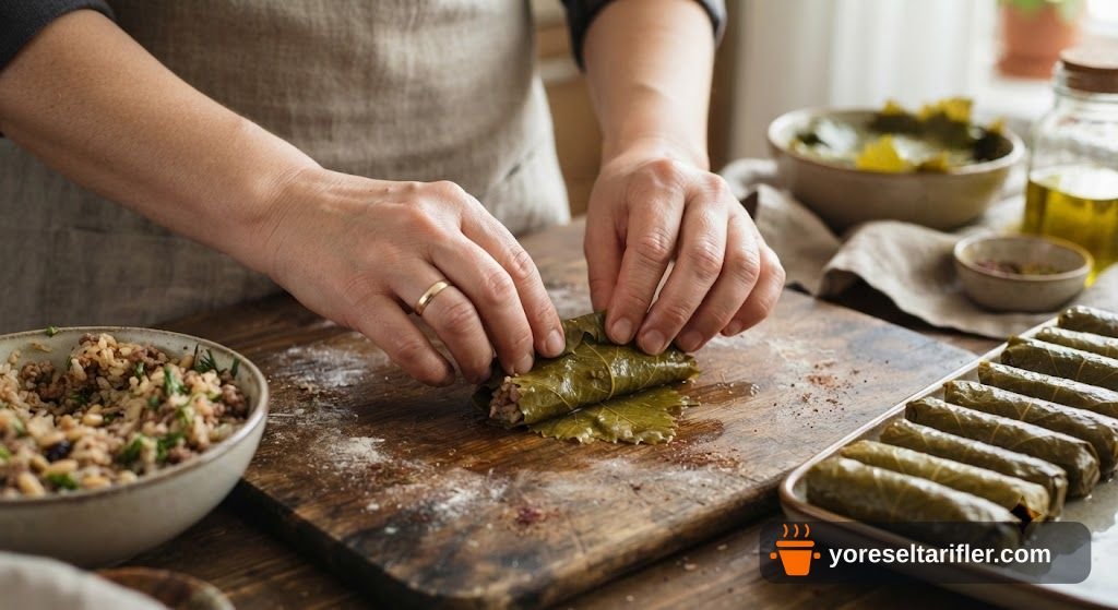 Ekşi Vişneli Zeytinyağlı Yaprak Sarma Tarifi — Adım 2